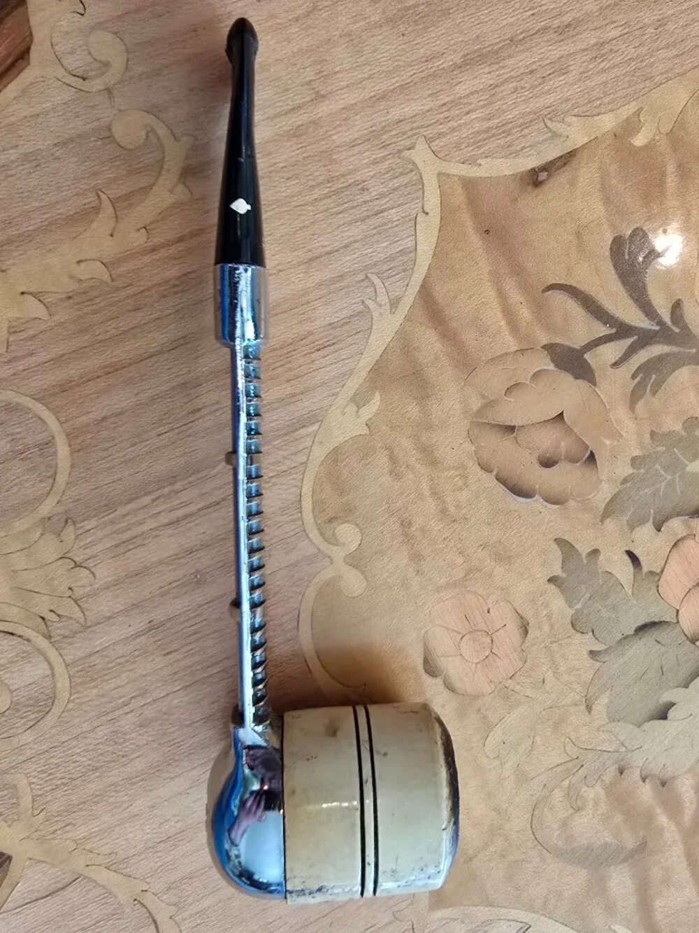 Dr. Grabow Viking - Vintage Chrome & Ceramic Pipe, Made in USA, Collectible - Picture 1 of 7